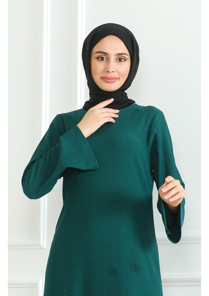 Bürümcük Kumaş Düz Spor Elbise 1003-01 Zümrüt Yeşili modelleri