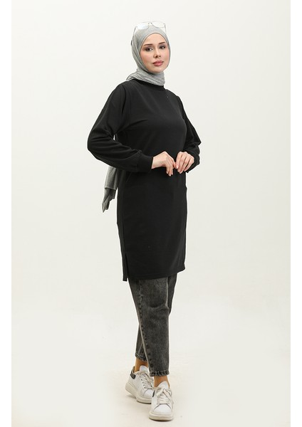 Sıfır Yaka Sweatshirt 23125-01 Siyah fiyatları