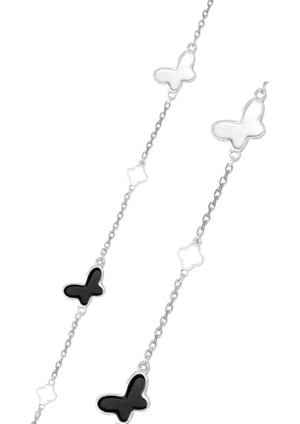 Gümüş Mineli, Doğanın Ikilisi Şanslı Kelebekler Bileklik SGTL12646RODAJ