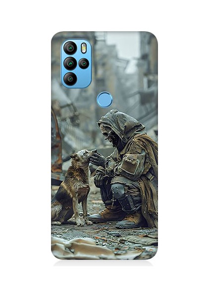 General Mobile GM21 Pro Uyumlu Köpek ve Adam Desenli Silikon Kılıf