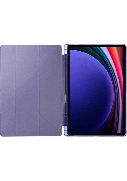 Samsung Galaxy Tab S8 Ultra 14.6'' Inç Uyumlu Kılıf Üçgen Standlı Kalem Bölmeli Tablet Kılıfı