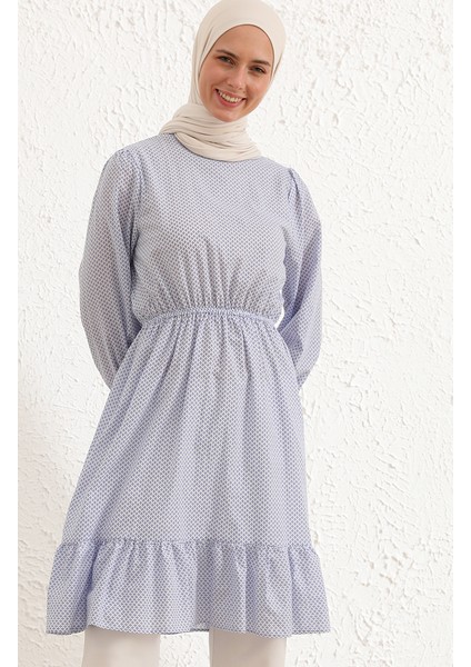 Eteği Fırfırlı Tunik 4344-02 Beyaz Indigo fiyatları