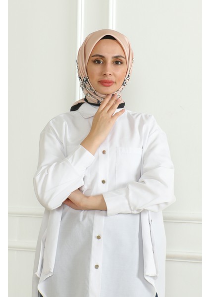 Karaca Rayon Eşarp 81051-13 Siyah Somon