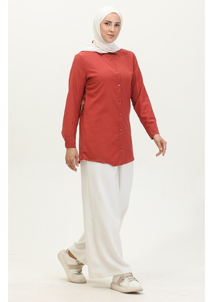 Düğmeli Tunik 6111-03 Koyu Soğan Kabuğu fiyatları