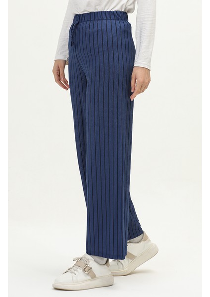 Beli Lastikli Bol Paça Pantolon 8659-01 Indigo