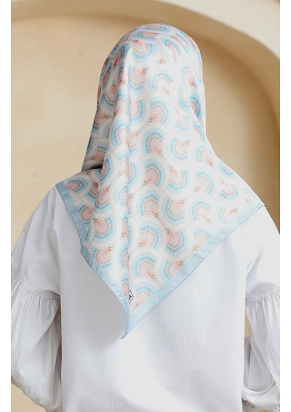 Karaca Rayon Eşarp 81072-10 Bebek Mavisi Pudra