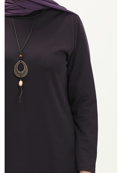 Kolyeli Tunik Pantolon Ikili Takım 0704-05 Mor