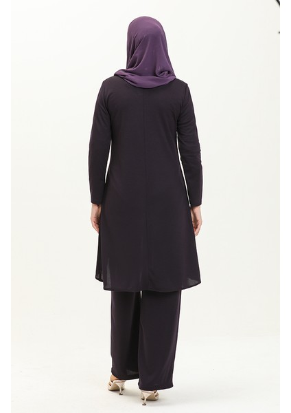 Kolyeli Tunik Pantolon Ikili Takım 0704-05 Mor