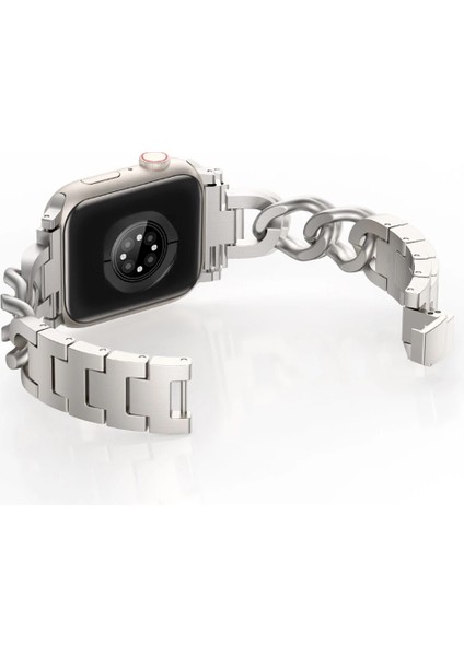 Apple Watch Band Uyumlu 38,40,41 Mm, Iwatch Seri 10 42 mm Paslanmaz Çelik Denim Zincir Şık Kordon modelleri