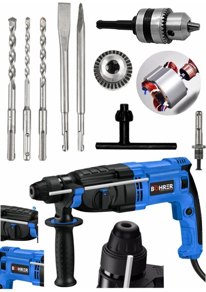 Dark Blue 2450 W Bakır Sargılı Metal Şanzıman Kırıcı Hilti +5 Adet Uç +Yedek Mandren