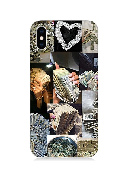 Apple iPhone x Uyumlu Para ve Aşk Desenli Silikon Kılıf