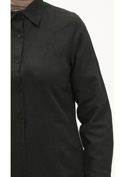 Düğmeli Tunik 5105-06 Siyah