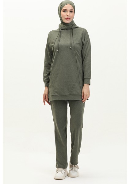 Çıma Detaylı Eşofman Takım 3039-05 Haki
