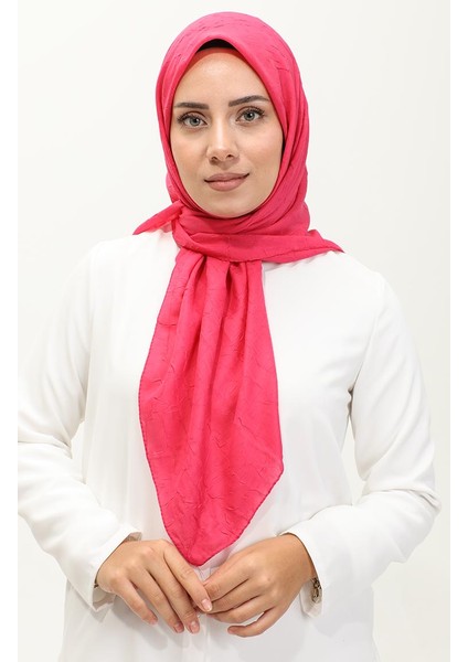 Düz Bambu Eşarp 2056-09 Fuşya