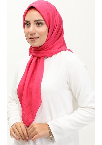 Düz Bambu Eşarp 2056-09 Fuşya