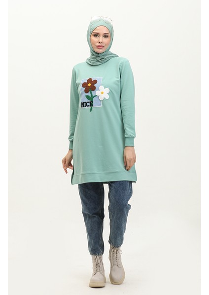 Papatya Nakışlı Tunik 9116-01 Çağla Yeşili fiyatları