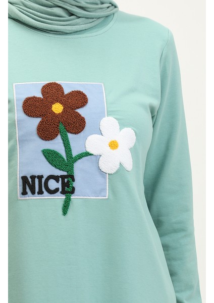 Papatya Nakışlı Tunik 9116-01 Çağla Yeşili fırsatları