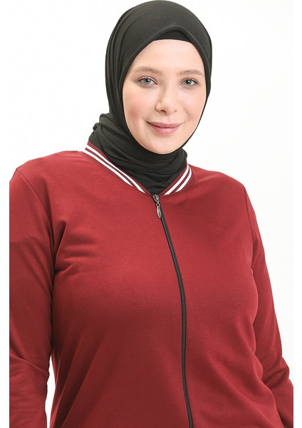 Büyük Beden Spor Ferace 6083-02 Bordo