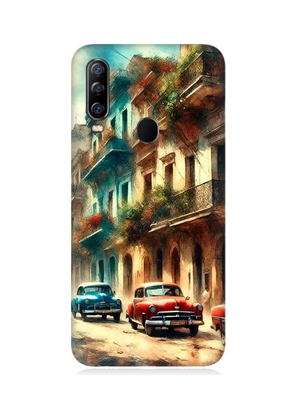 General Mobile GM20 Pro Uyumlu Renkli Sokak Desenli Silikon Kılıf
