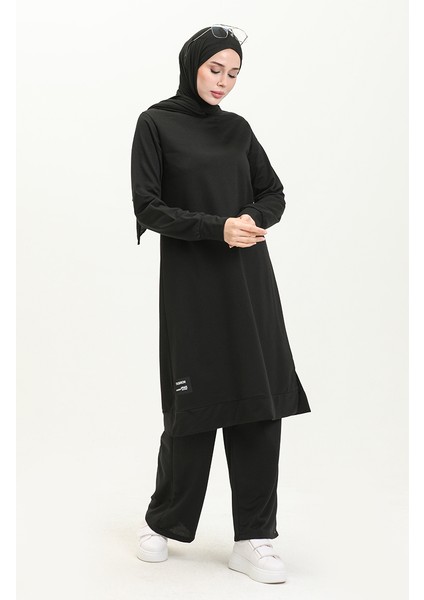 Iki Ip Tunik Pantolon Ikili Takım 0044-05 Siyah
