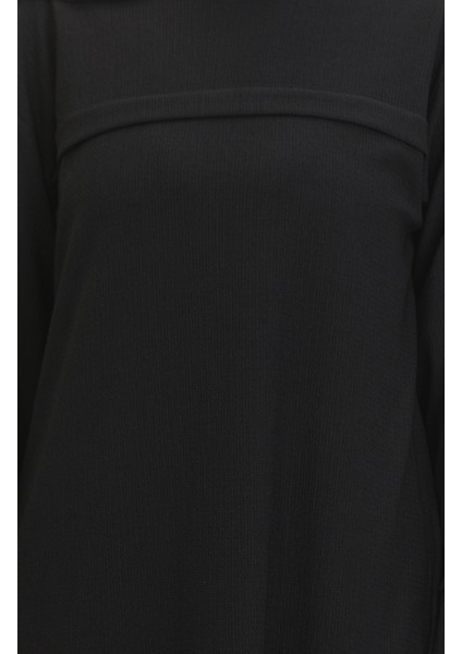 Bürümcük Kumaş Önü Şeritli Tunik 5105-01 Siyah fırsatları