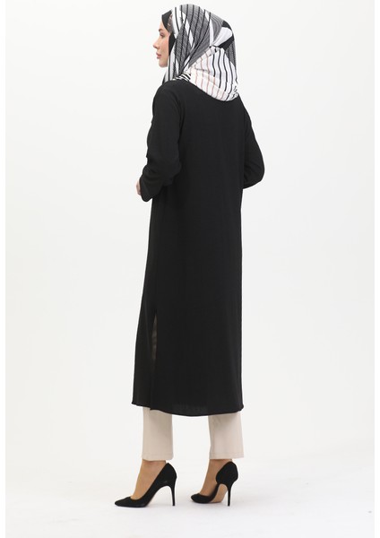 Bürümcük Kumaş Önü Şeritli Tunik 5105-01 Siyah indirimleri