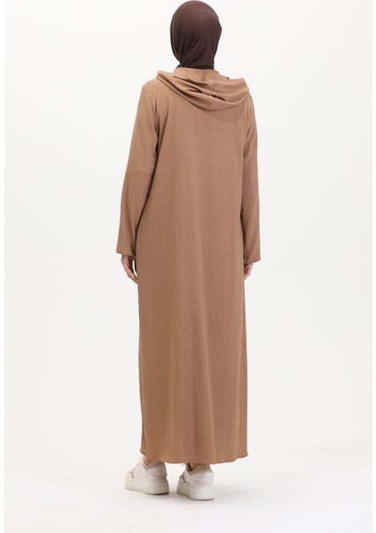 Kapüşonlu Spor Ferace 5104-01 Vizon indirimleri