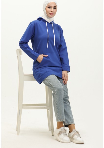 Iki Iplik Kanguru Cepli Sweatshirt 23007-05 Saks fiyatları