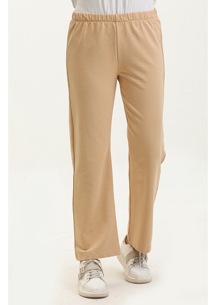 Beli Lastikli Eşofman Altı 23095-02 Bej