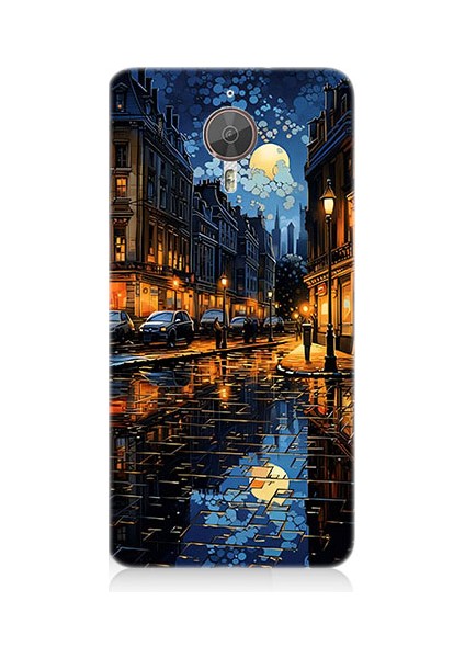 General Mobile Gm5 Plus Uyumlu Gece Sokak Desenli Silikon Kılıf