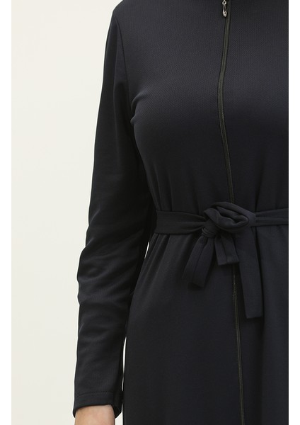 Etek Ucu Büzgülü Kuşaklı Ferace 0703-10 Lacivert fırsatları