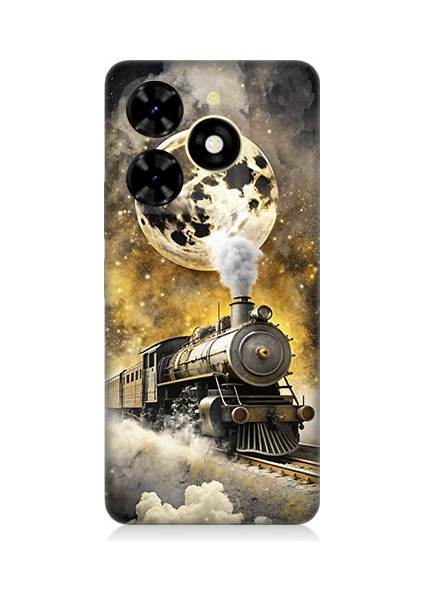 Tecno Spark 20 Uyumlu Buharlı Tren Desenli Silikon Kılıf