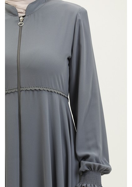 Dantel Detaylı Mevlana Ferace 5069-05 Gri fırsatları