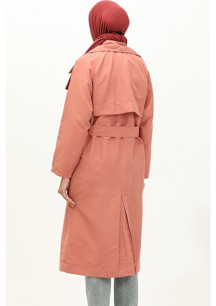 Kuşaklı Trençkot 24Y9030-01 Pembe