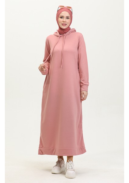 Iki Iplik Kapüşonlu Spor Elbise 0190-16 Gül Kurusu fiyatları