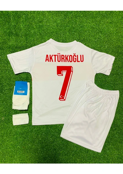 Türkiye Euro 2024 Kerem Aktürkoğlu Çocuk Forması 4'lü Set (White)