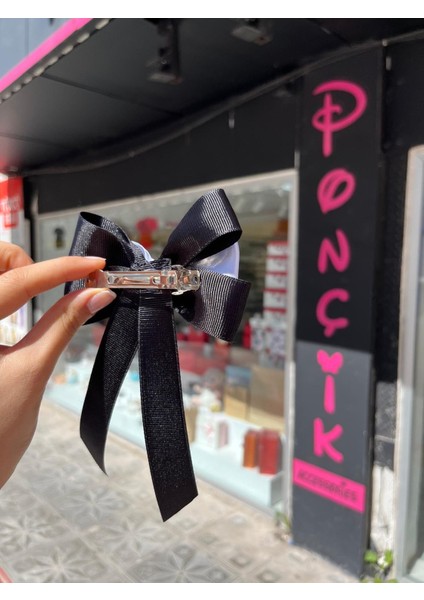 Ponçik Accessories 10 Kasım Tokası Siyah Atatürklü Fiyonk Otomatik Toka