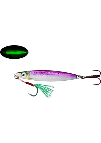 Sardalya 40G - Sahte Yem Kaşık Rapala -Levrek, Palamut, Lüfer, Çinekop, Turna Için En Iyi Glow Jig Yem