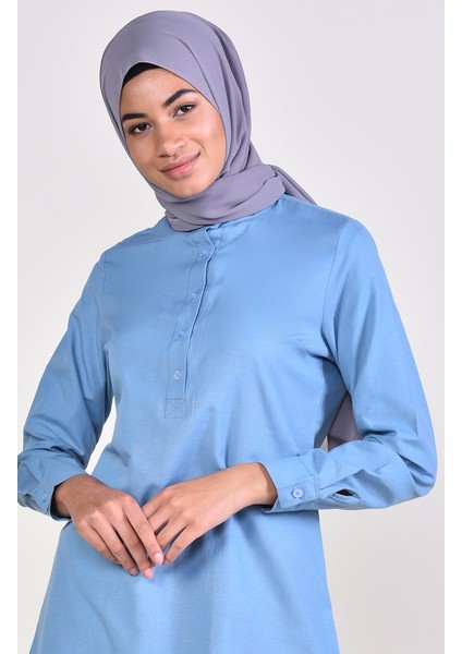 Hakim Yaka Tunik 6474-01 Indigo Mavi