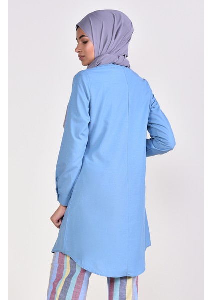 Hakim Yaka Tunik 6474-01 Indigo Mavi