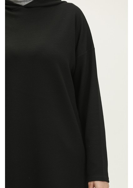 Kapüşonlu Mevsimlik Tunik 8679-01 Siyah fırsatları