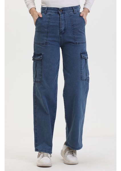 Kargo Cep Kot Pantolon 2828-03 Kot Mavi