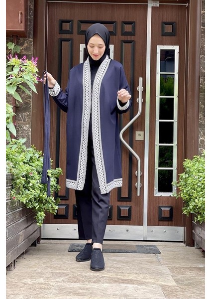 Yaka Detaylı Kimono 2013-04 Lacivert
