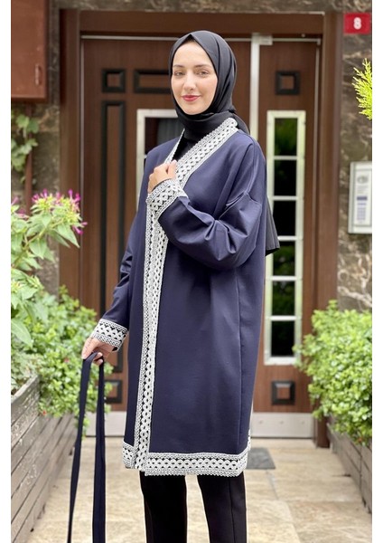 Yaka Detaylı Kimono 2013-04 Lacivert
