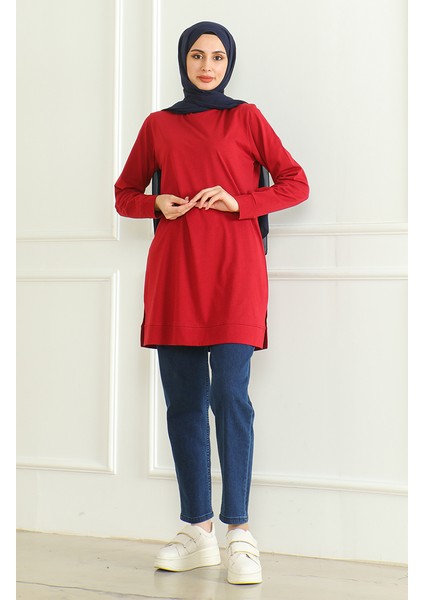 Yırtmaçlı Araboy Tunik 9140-03 Bordo