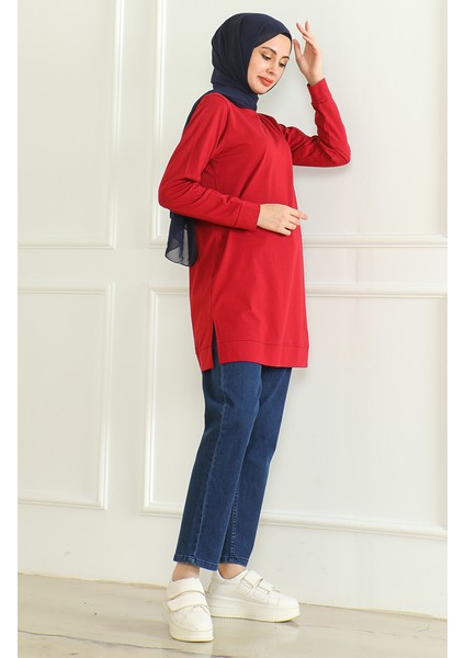 Yırtmaçlı Araboy Tunik 9140-03 Bordo