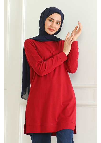 Yırtmaçlı Araboy Tunik 9140-03 Bordo