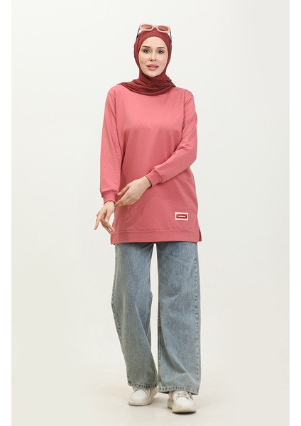 Iki Iplik Penye Tunik 280128-09 Gül Kurusu