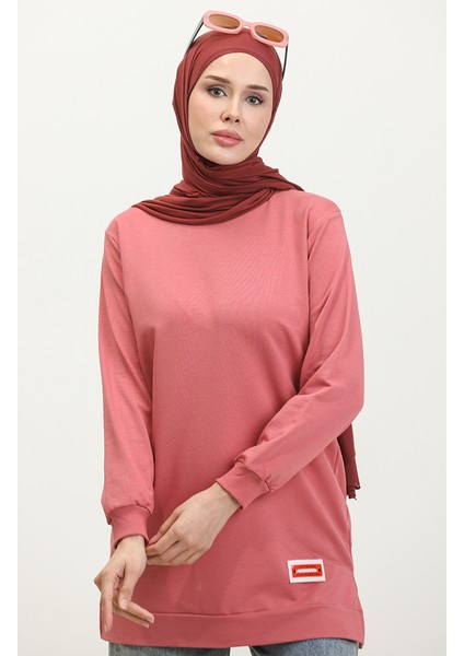 Iki Iplik Penye Tunik 280128-09 Gül Kurusu