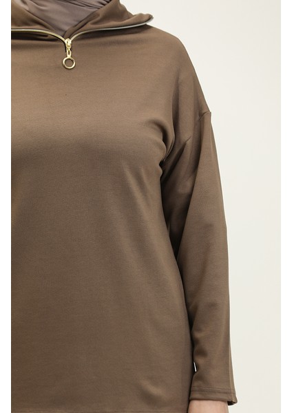 Fermuarlı Eşofman Takım 2146-03 Kahverengi fırsatları